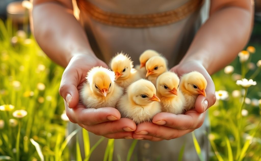 Handle chicks frequently for friendly chickens