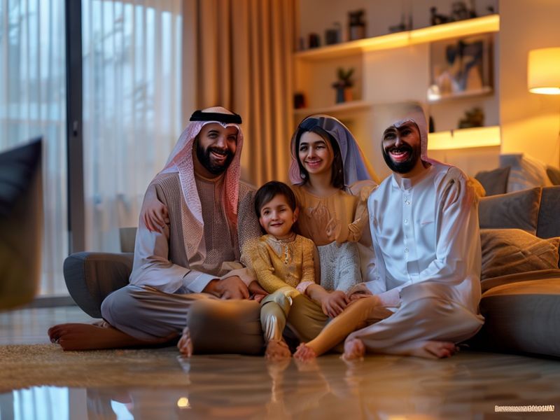 عائلة سعيدة في منزل آمن من التسربات