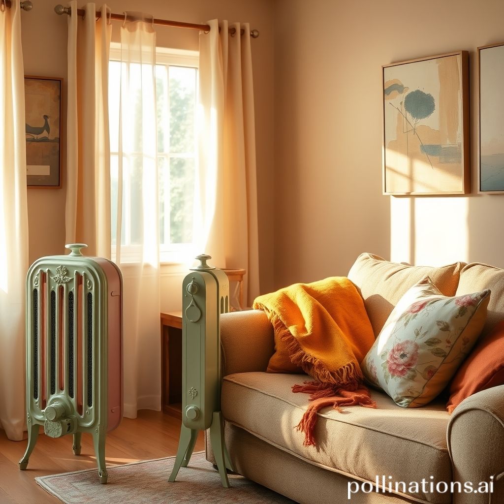 Harmonizing the colors of the vintage heater with the decor