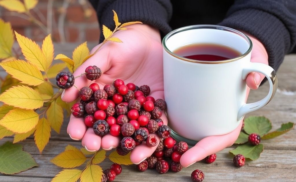 Harvest sumac berries for flavorful tea