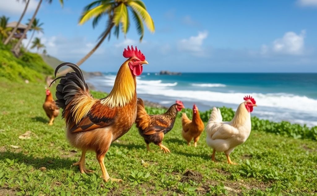 Hawaii's chickens roam freely unique wildlife