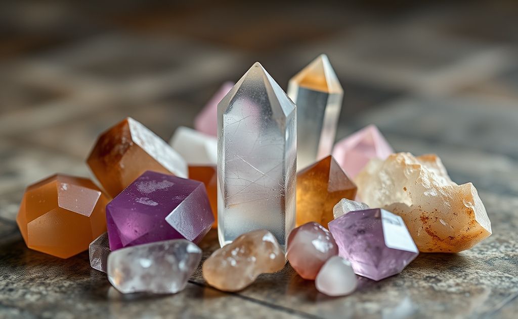 Healing crystals enhancing programming focus and creativity