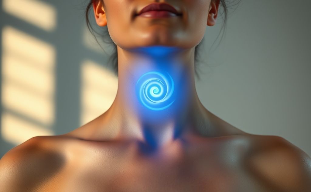 Healing energy flowing through the throat chakra
