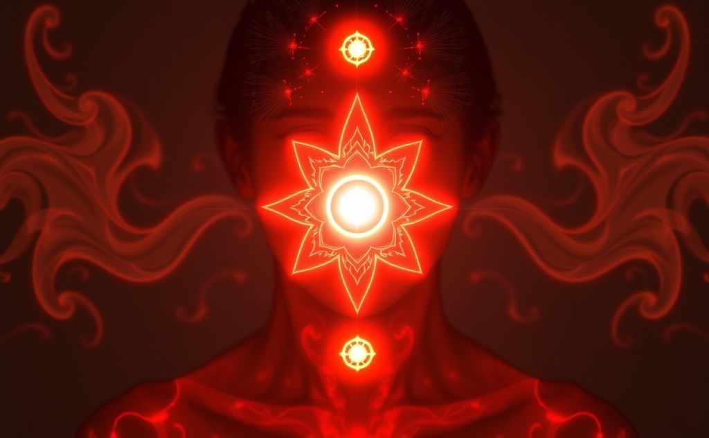 Healing root chakra glowing skin energy