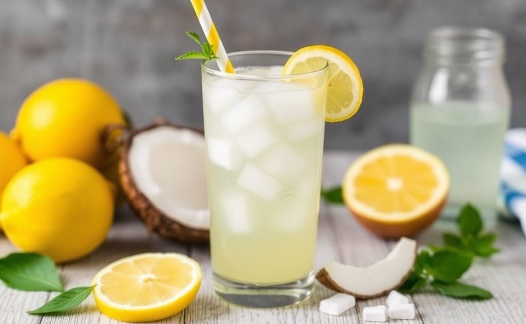 Health boost lemon coconut water mix