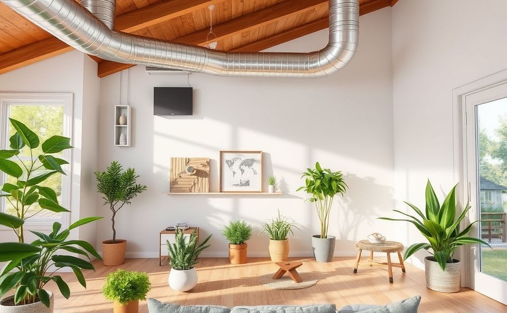 Healthy home with efficient HVAC ventilation system