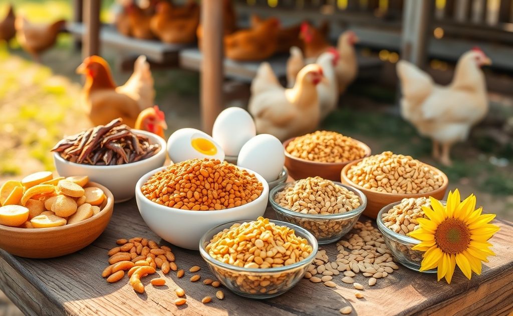 Healthy protein sources for chickens' diet