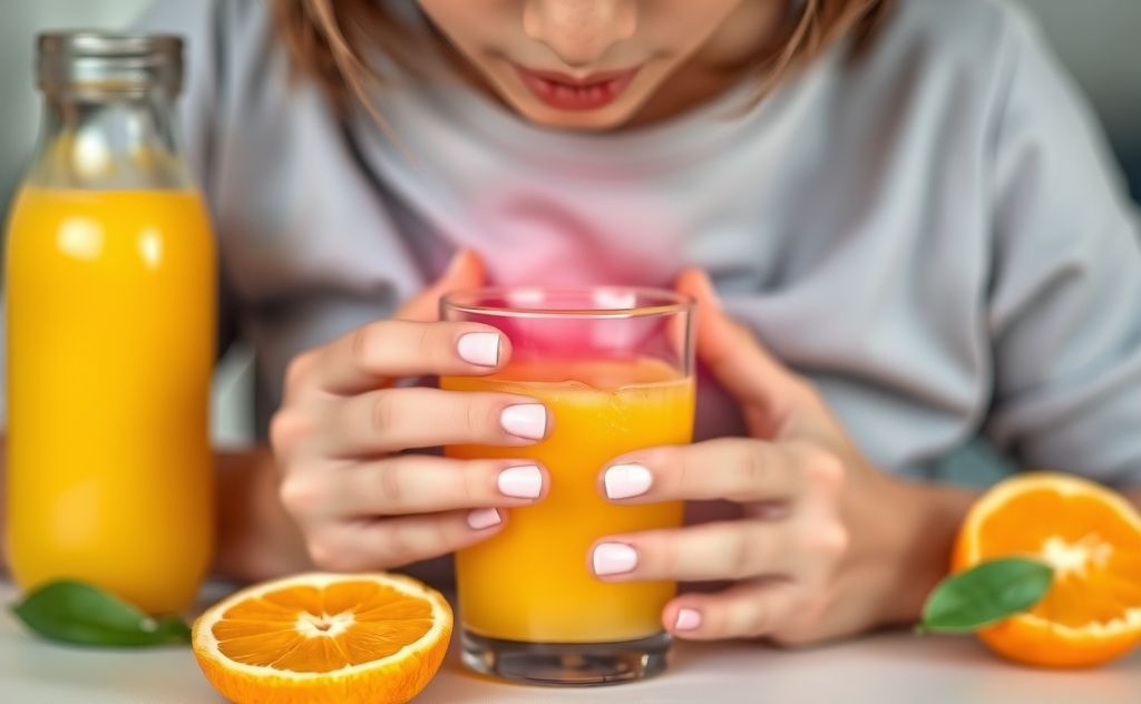 Heartburn triggers from orange juice consumption