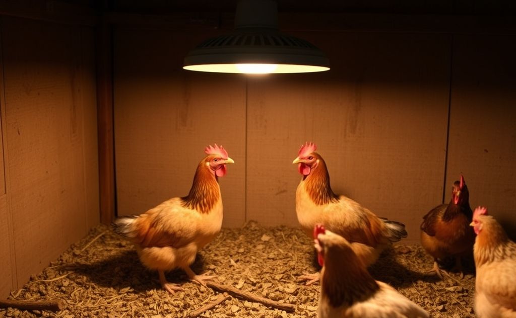 Heat lamp duration for chickens by age