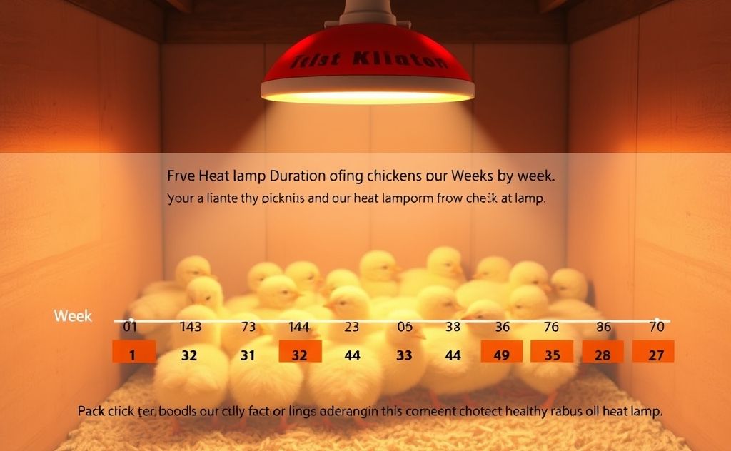 Heat lamp duration for chickens by week