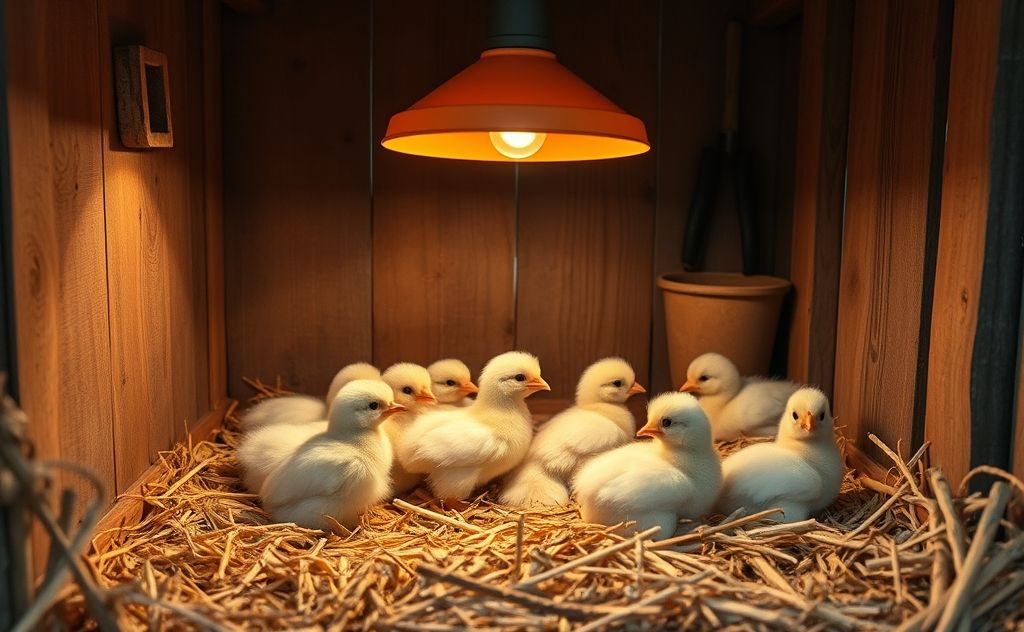 Heat lamp time for chickens by age