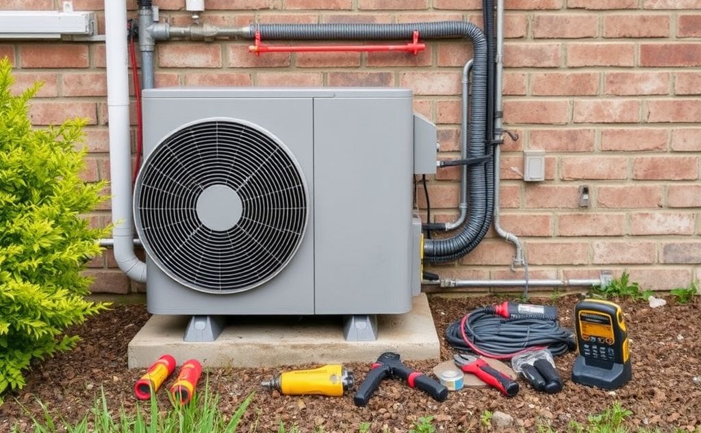 Heat pump troubleshooting with tools and guidance