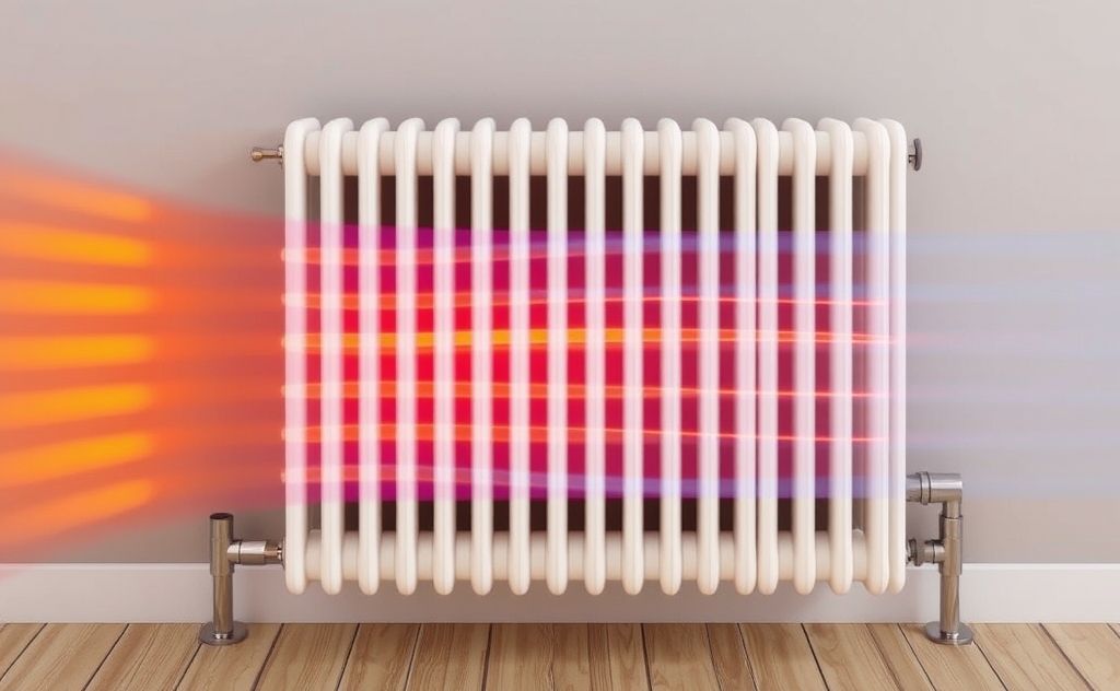 Heat transfer process in central heating radiator