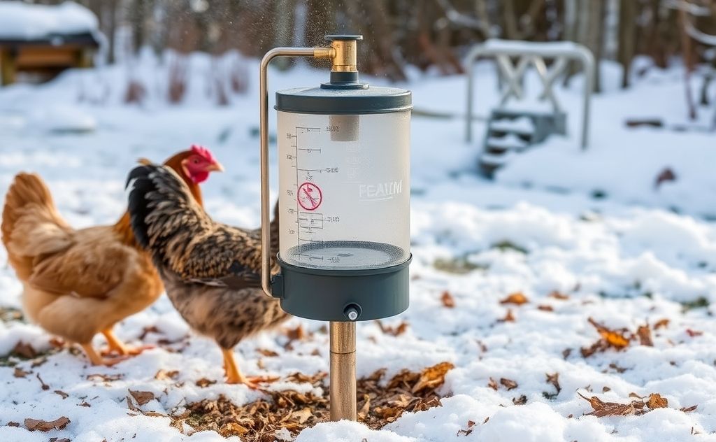 Heated waterer for winter chicken care