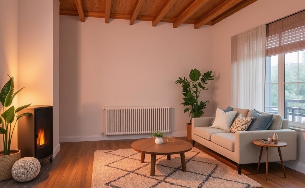 Heating technology enhances room ambiance with style.