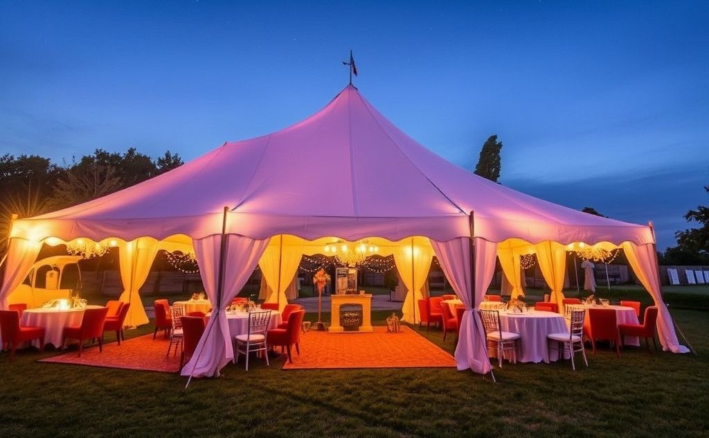 Heating wedding tent for comfort and warmth