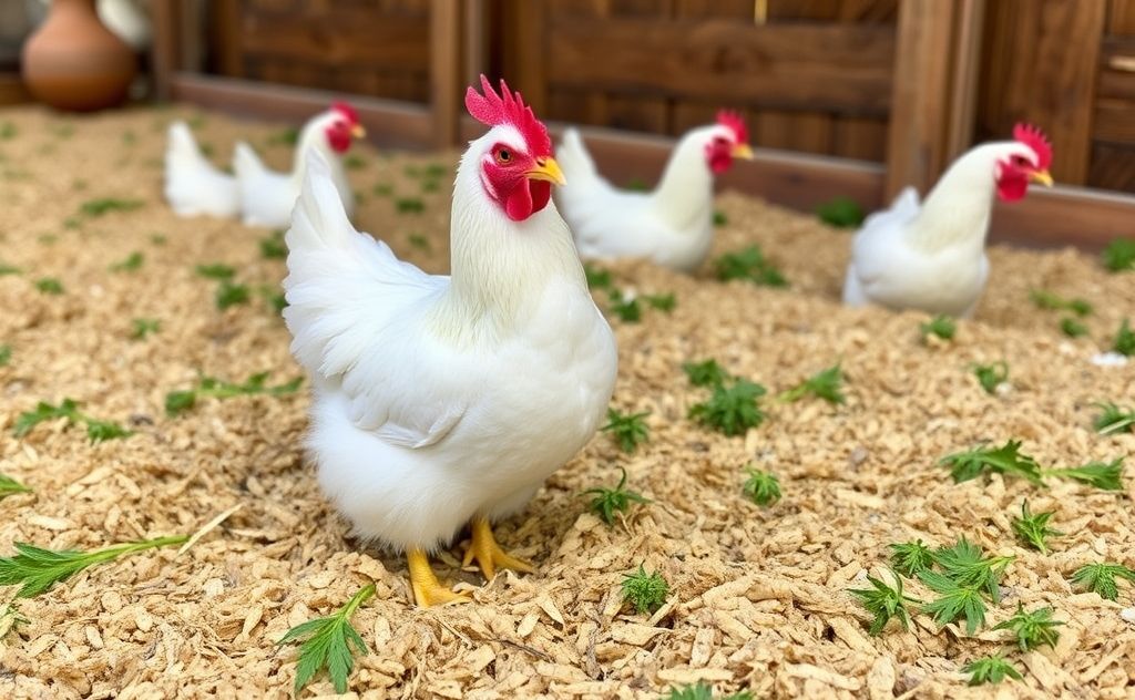 Hemp bedding benefits for chickens and farming