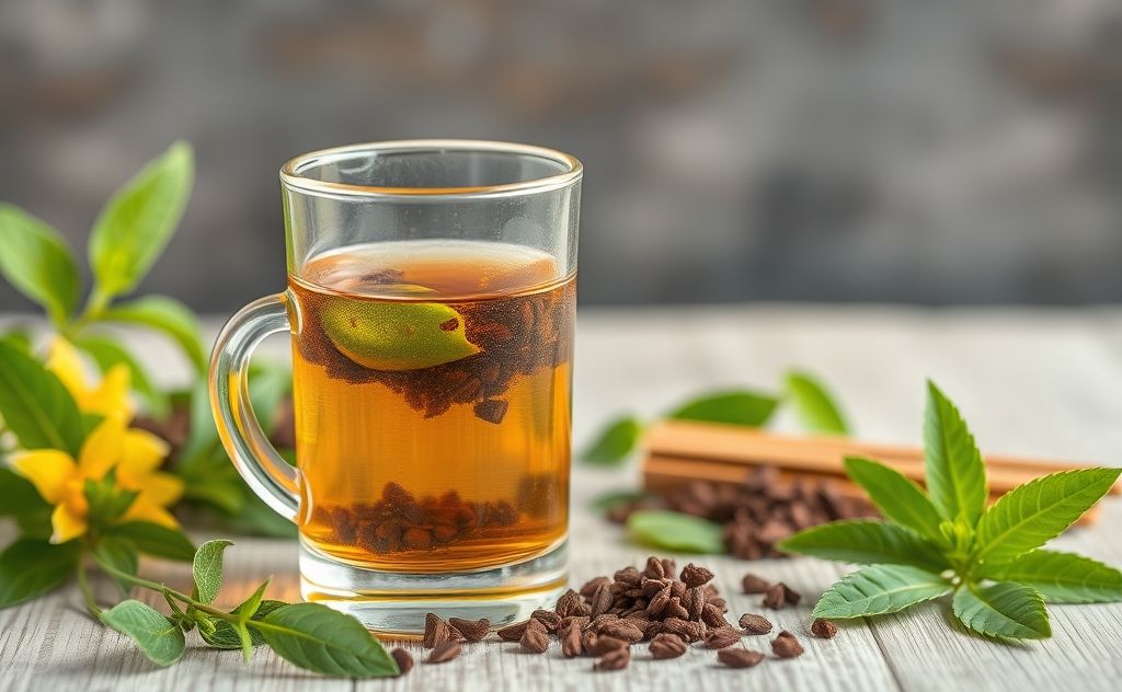 Herbal beverage with tea extracts for wellness boost
