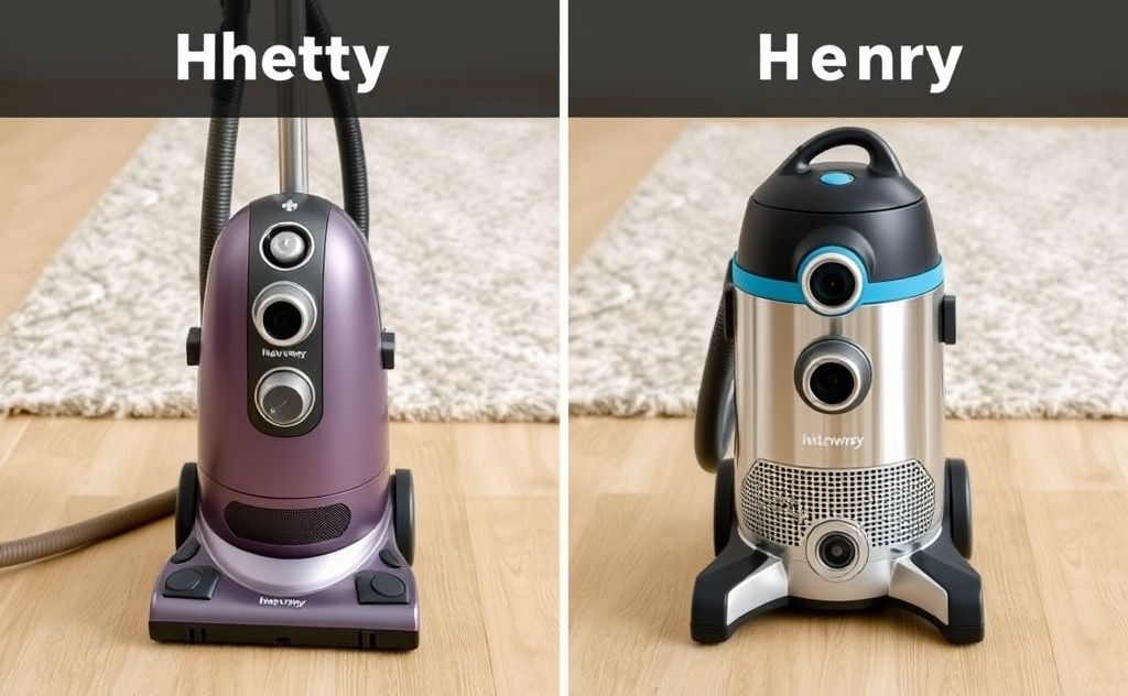 Hetty and Henry vacuum cleaners differ in design.