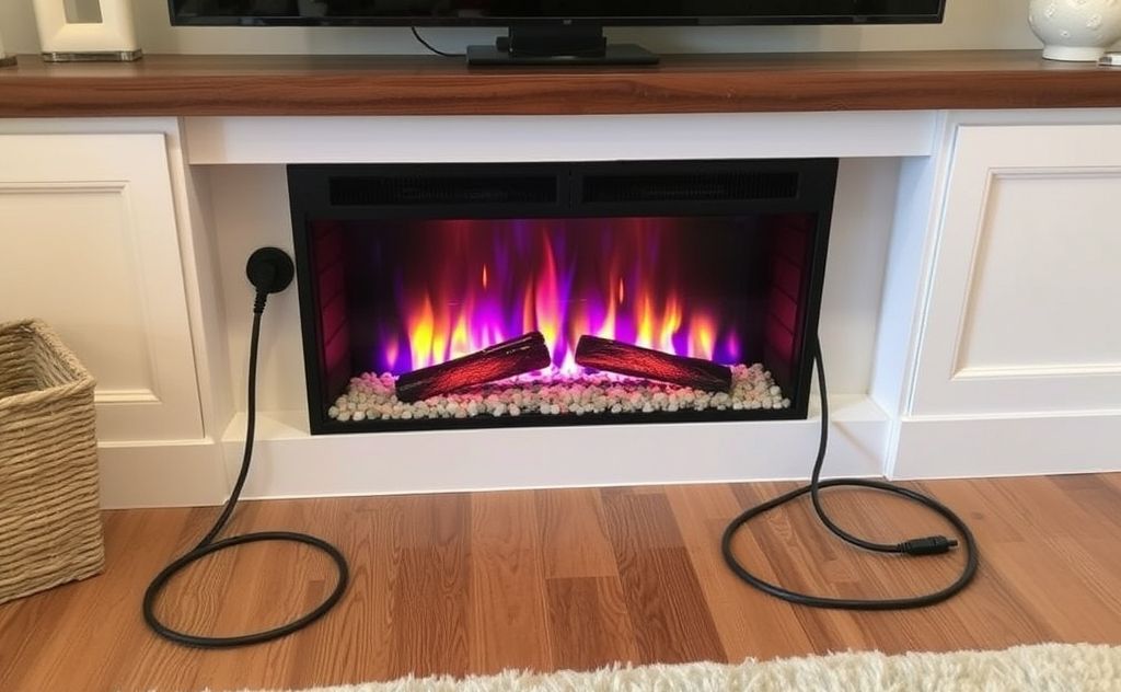 Hide cords neatly for a clean electric fireplace look