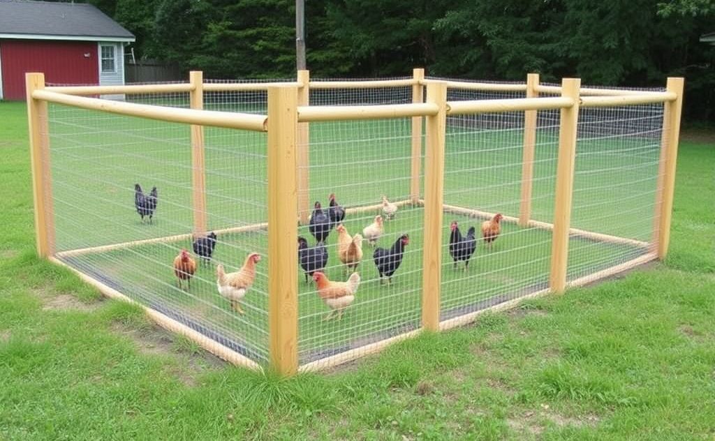 High fence design for secure chicken enclosures