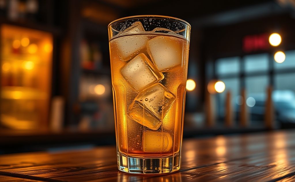 Highball drink with whiskey and soda