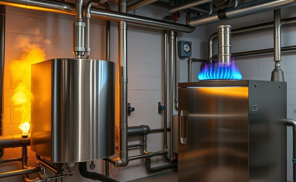 Higher heating efficiency with gas over oil
