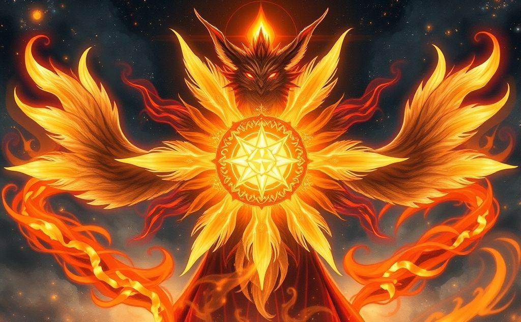 Himawari with nine tails chakra energy aura