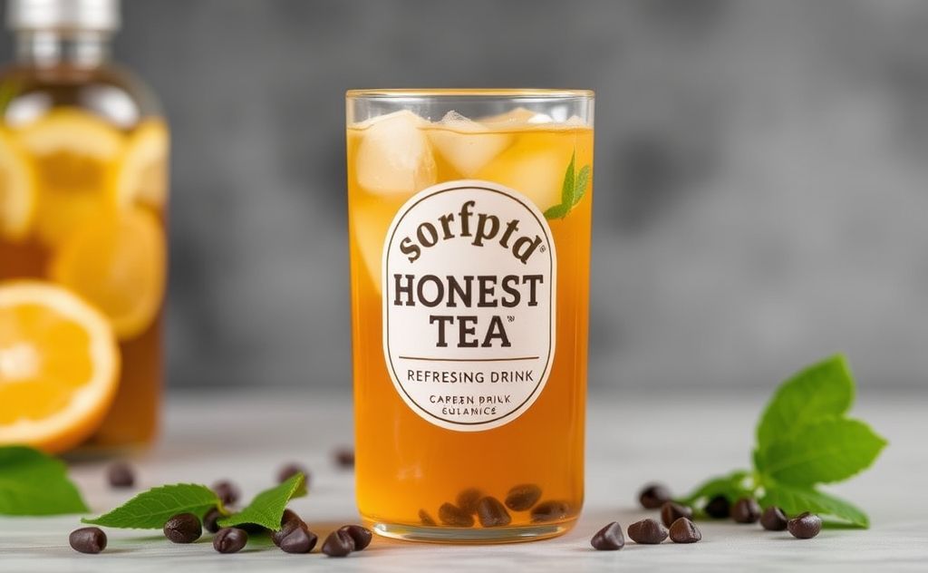 Honest Tea refreshing drink with caffeine details