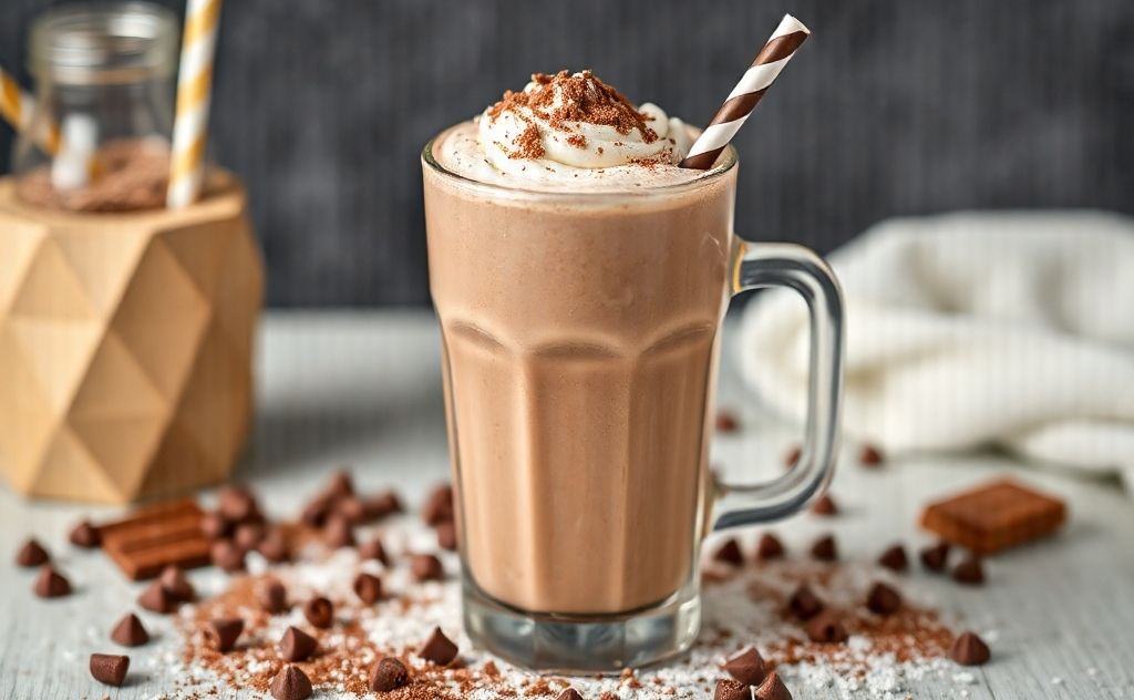 Hot chocolate milkshake with rich chocolate flavor