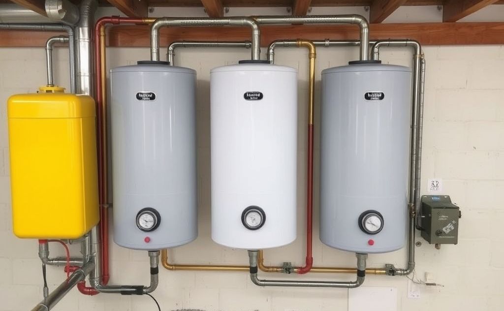 Hot water cylinder installation in parallel setup