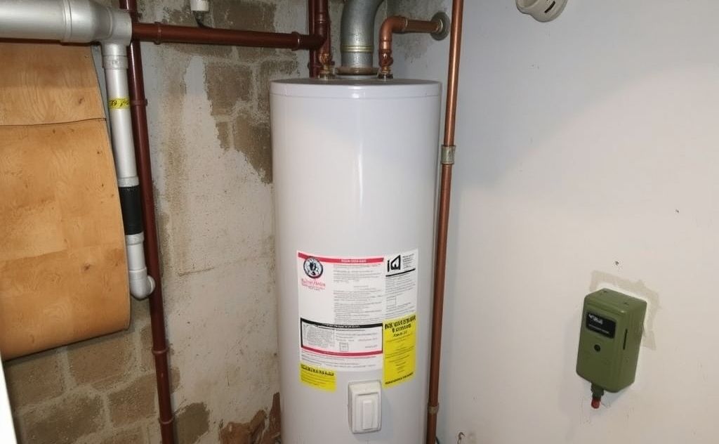 Hot water heater after flood damage assessment