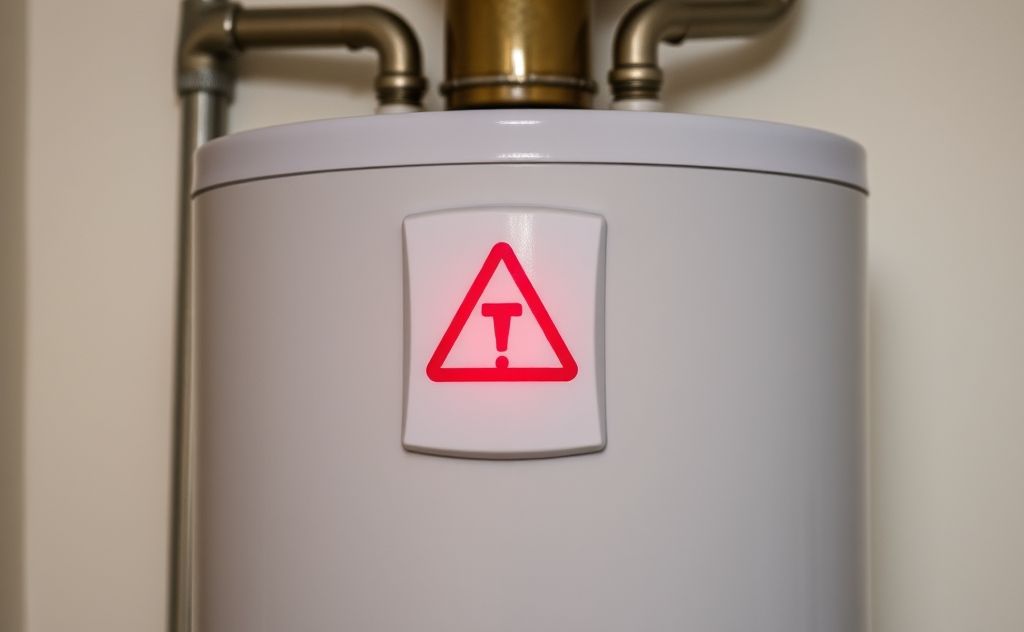 Hot water heater warning: red light means danger