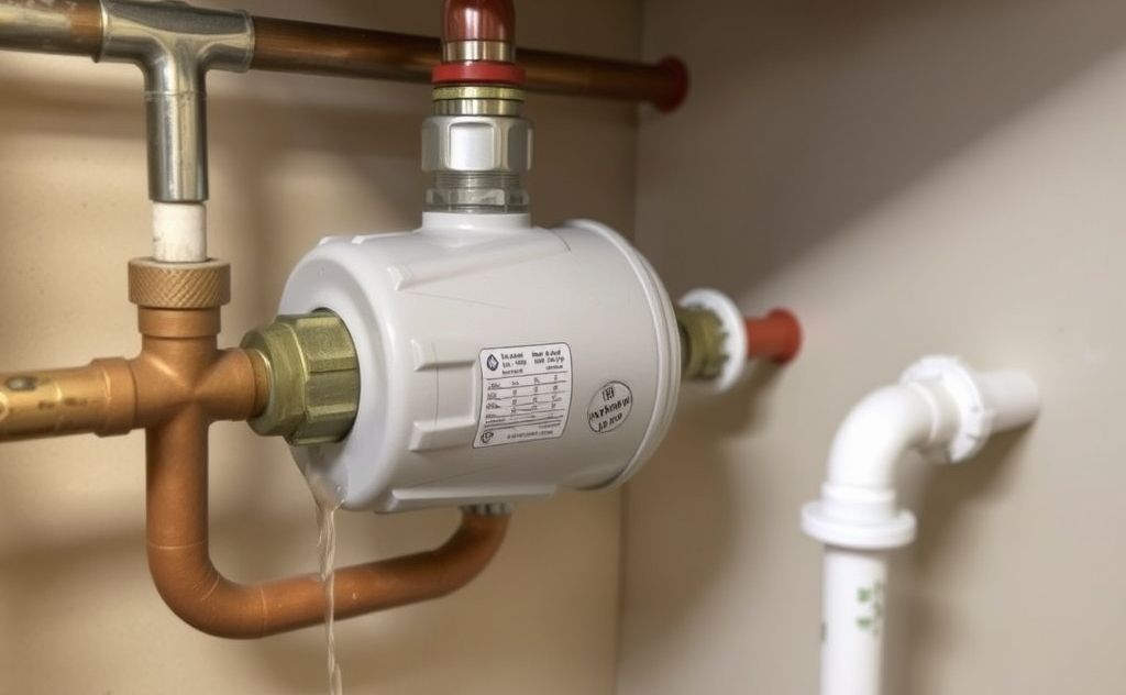 Hot water recirculation pump in action with pipes