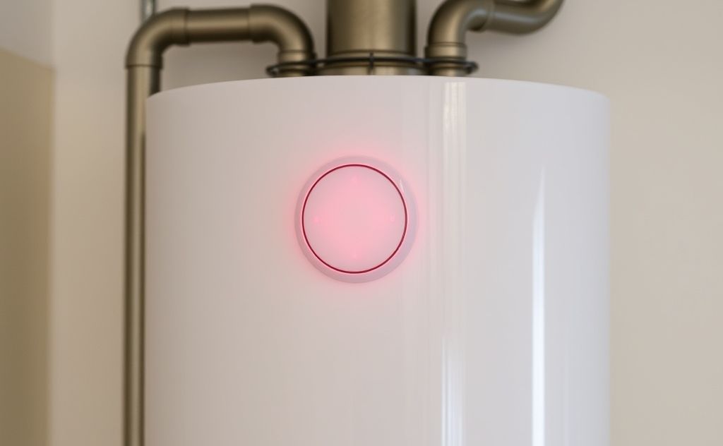 Hot water tank red light blinking, check issues