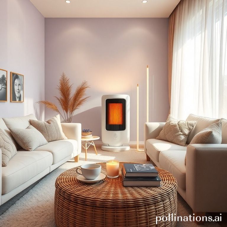 How can a contemporary heater create a relaxing atmosphere in a room?