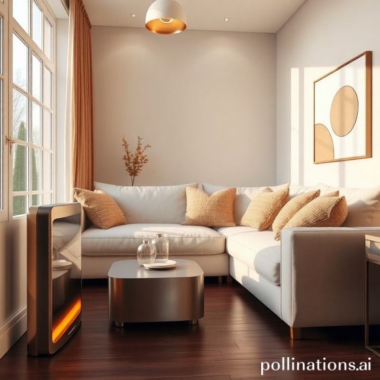 How can a contemporary heater create a warm and modern ambiance?