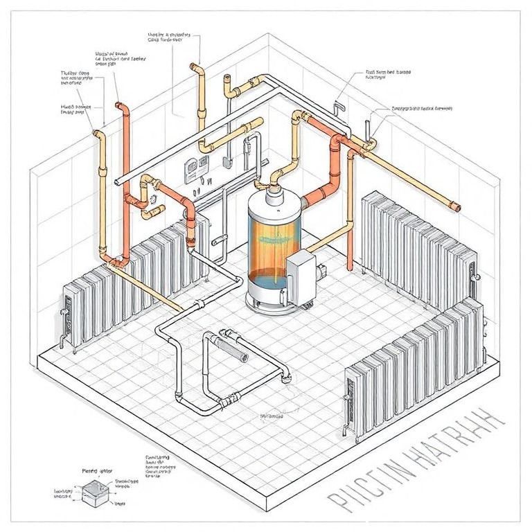 How does hydronic heating of radiators work?