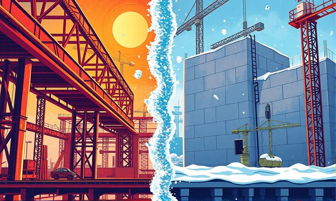 How does temperature change affect structural materials