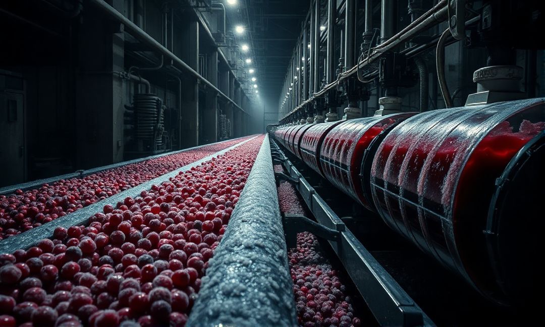 How is cranberry juice extracted in factories