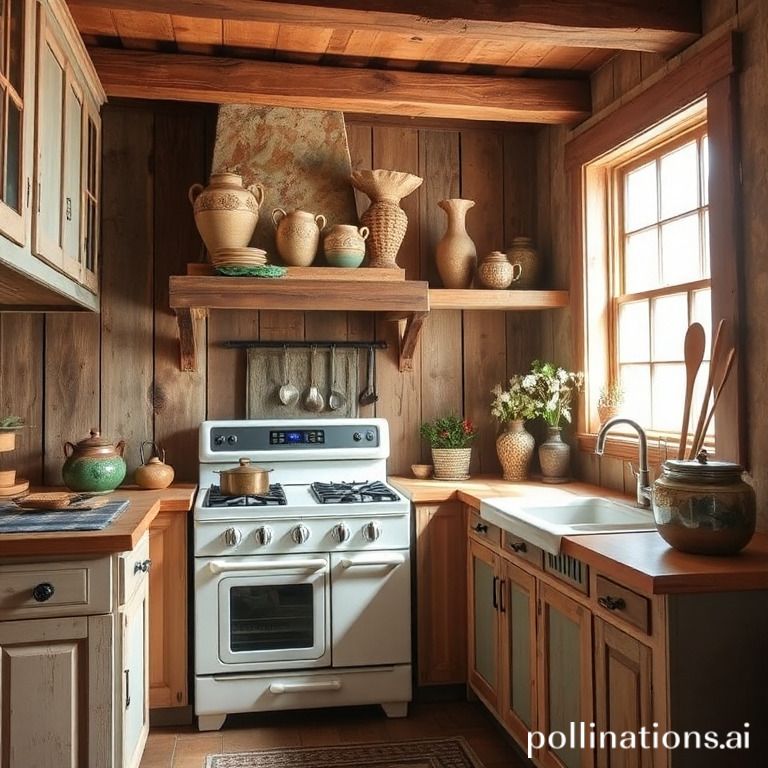 How to integrate a gas stove into a rustic decor?