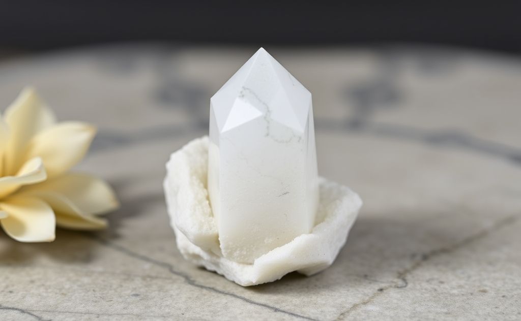 Howlite crystal representing the crown chakra