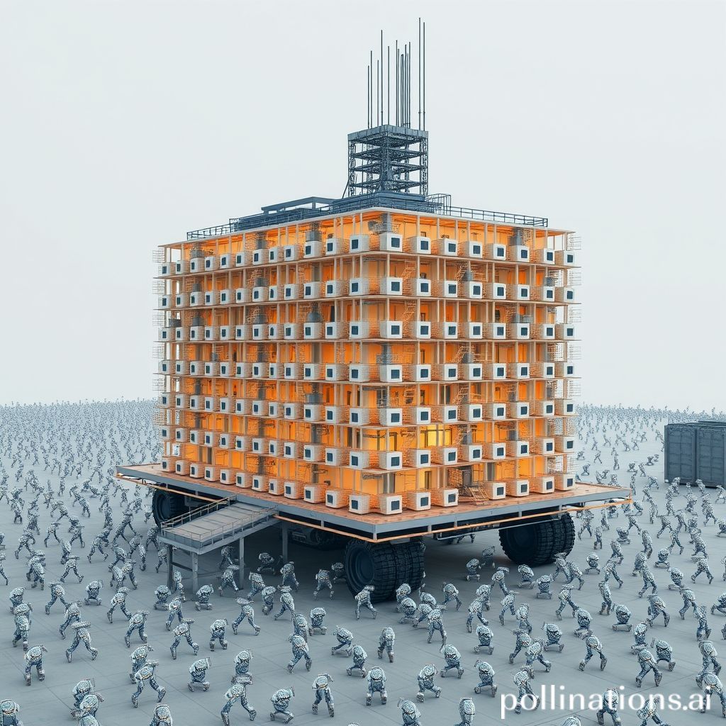 Hundreds of tiny robots move 7,400 tonne building complex