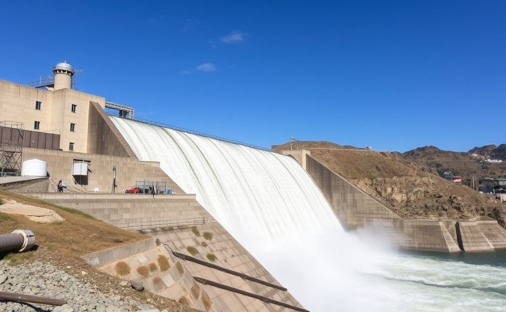Hydroelectric system under temperature stress