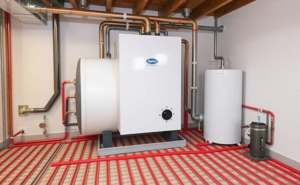 Hydronic boiler for underfloor heating system