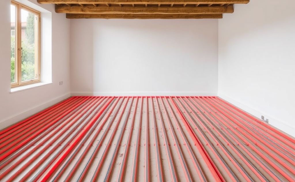 Hydronic heating system under floor options