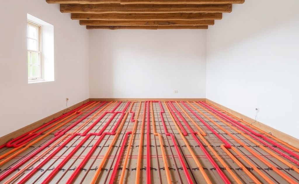 Hydronic heating under floor enhances energy efficiency.