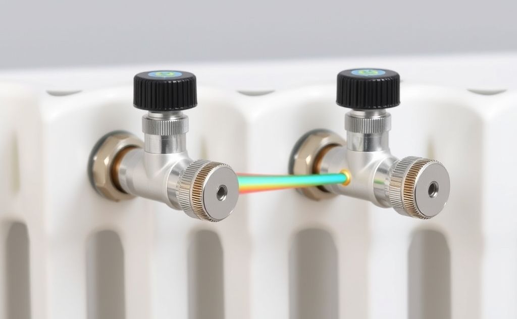 Hydronic radiator valves controlling heat flow efficiency