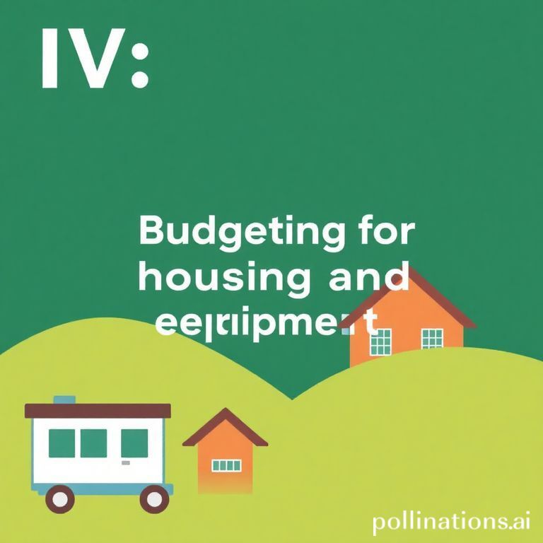 Housing & equipment: options, costs, supplies