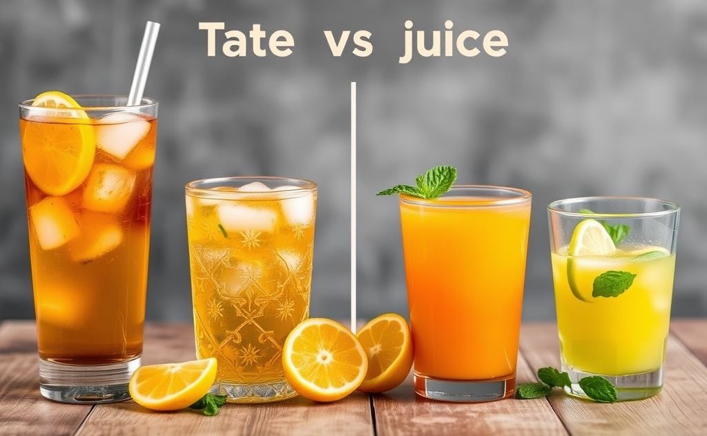Iced tea versus juice taste and ingredients